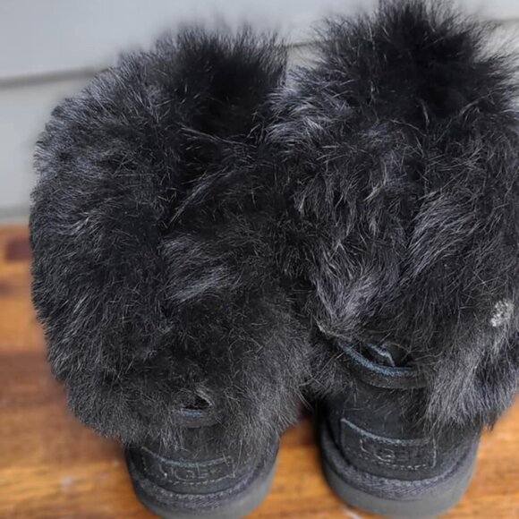 UGG Black Valentina Suede Boots with Shearling size 7 1/2" - Picture 5 of 12
